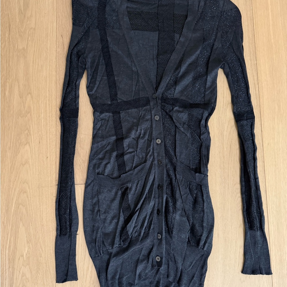 Burberry Charcoal Gray Cardigan Sweater